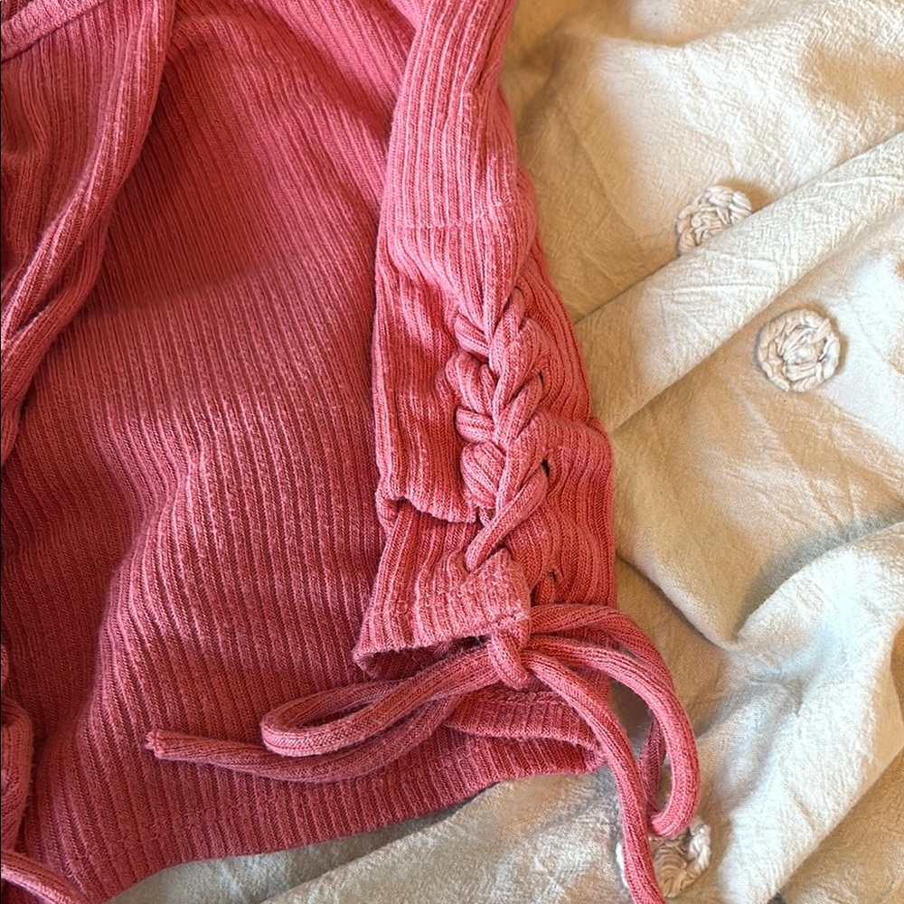 Pink Ribbed Tank Top - Picture 3 of 4